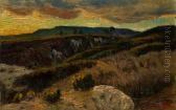 Le Coucher De Soleil Oil Painting by Rene Seyssaud