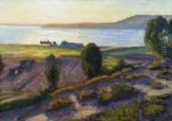 L'etang De Berre. Oil Painting by Rene Seyssaud