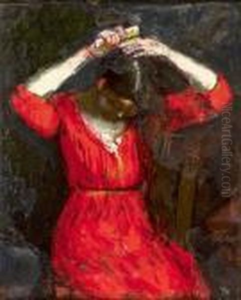 La Robe Rouge Oil Painting by Rene Seyssaud