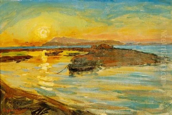 Le Petit Port, Vers 1895 Oil Painting by Rene Seyssaud