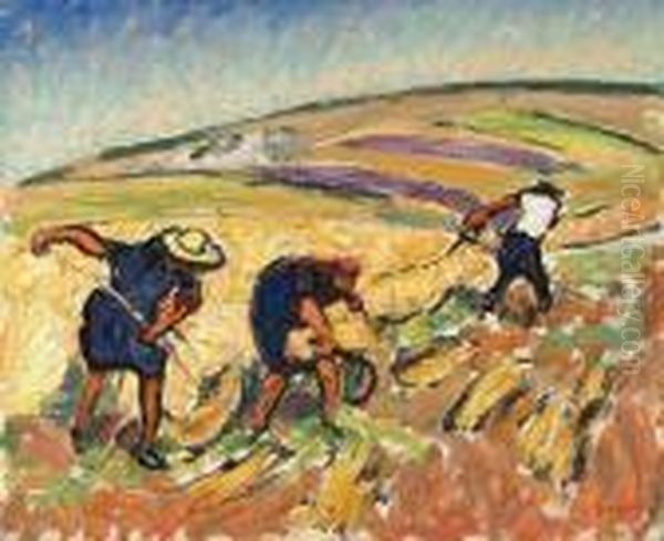 Les Faucheurs. Oil Painting by Rene Seyssaud