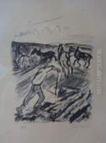 Scene De Labour. Oil Painting by Rene Seyssaud