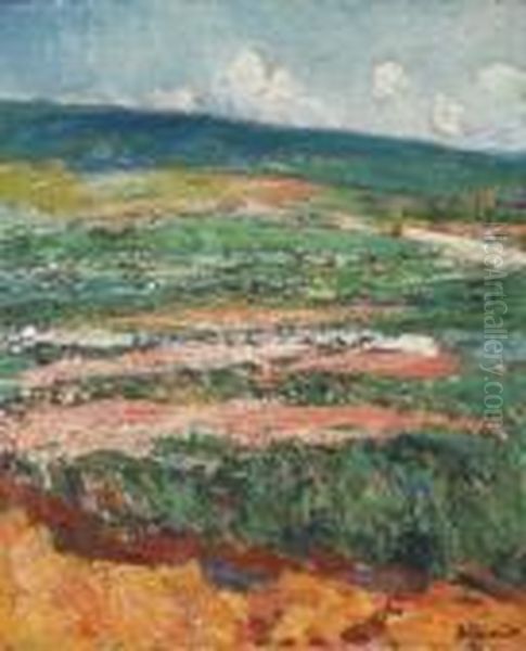 Les Collines De Blounac A Villes-sur-auzon Oil Painting by Rene Seyssaud