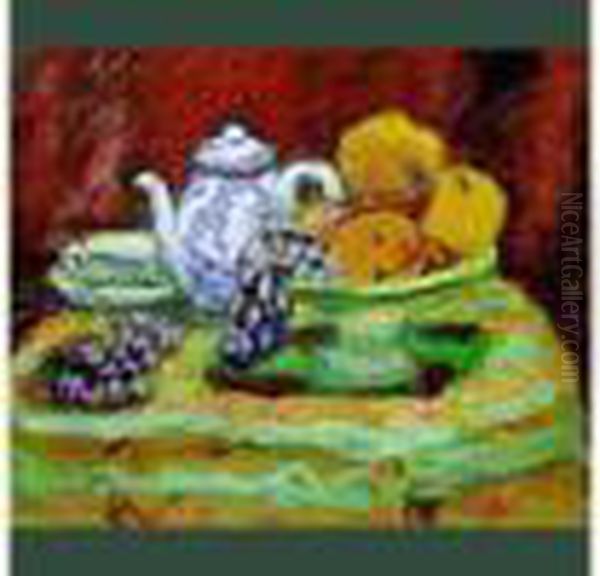 Nature Morte Au Compotier Et A La Theiere Vers 1920 Oil Painting by Rene Seyssaud