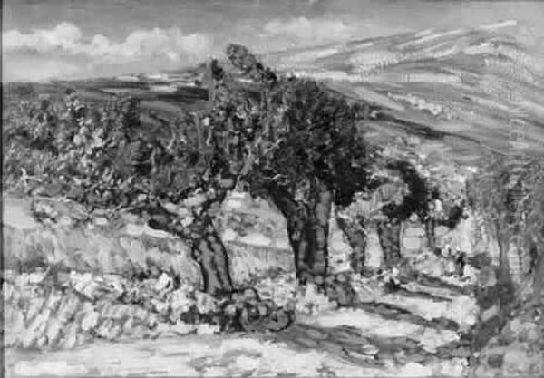 Paysage. Huile Sur Toile Signee En Bas A Gauche. 37 X 54 Cm Oil Painting by Rene Seyssaud