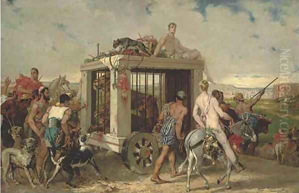 The travelling circus Oil Painting by Noel Saunier