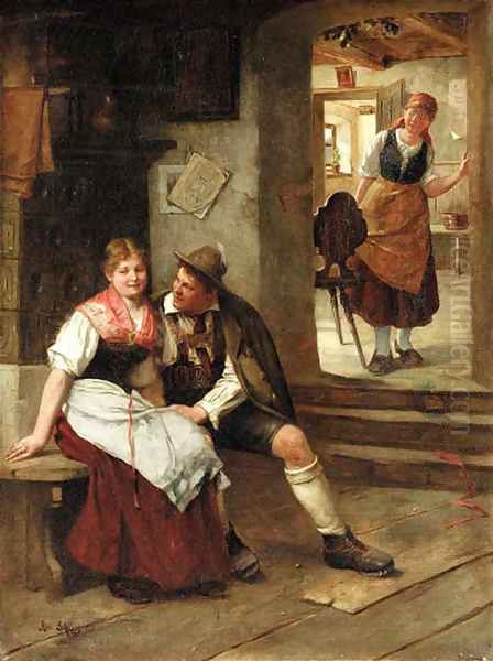 Courtship Oil Painting by Robert Scheffer