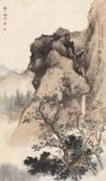 Waterfall Oil Painting by Chen Shaomei