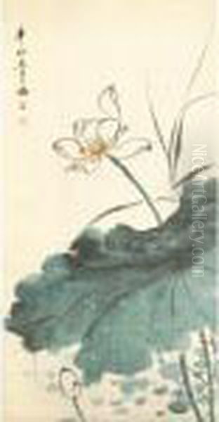 Lotus Oil Painting by Chen Shaomei