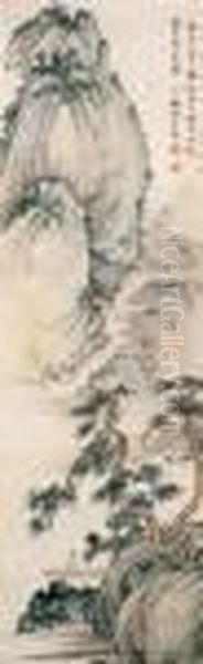 Meditating On A Skiff Oil Painting by Chen Shaomei