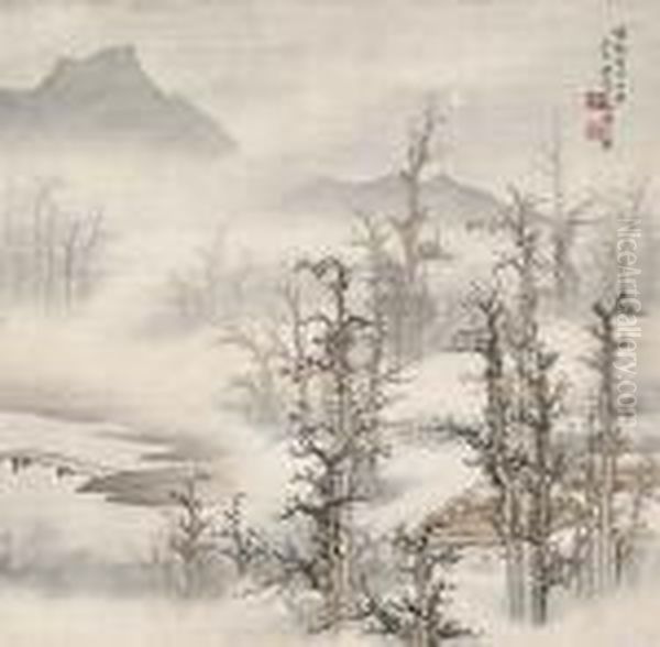 Studying In The Grove Oil Painting by Chen Shaomei