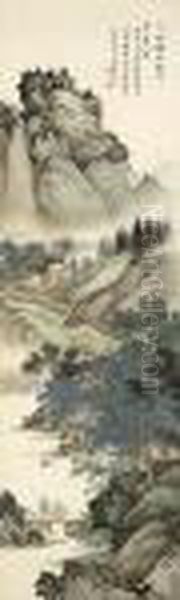 Crossing The Bridge Oil Painting by Chen Shaomei