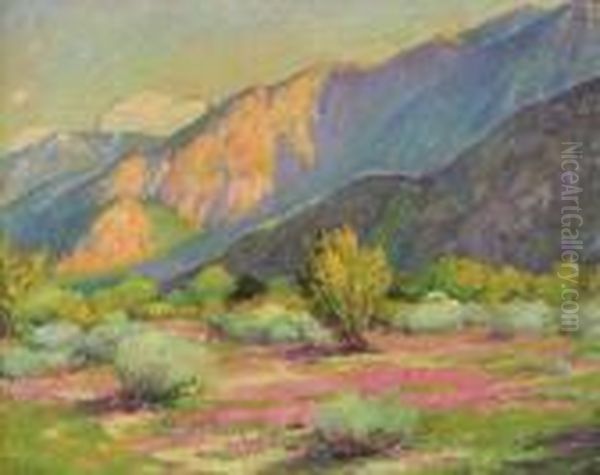 Sand Verbena- The Desert At Palm Springs Oil Painting by Joseph Henry Sharp