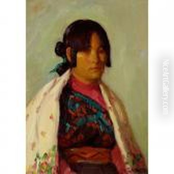 Crucita Oil Painting by Joseph Henry Sharp