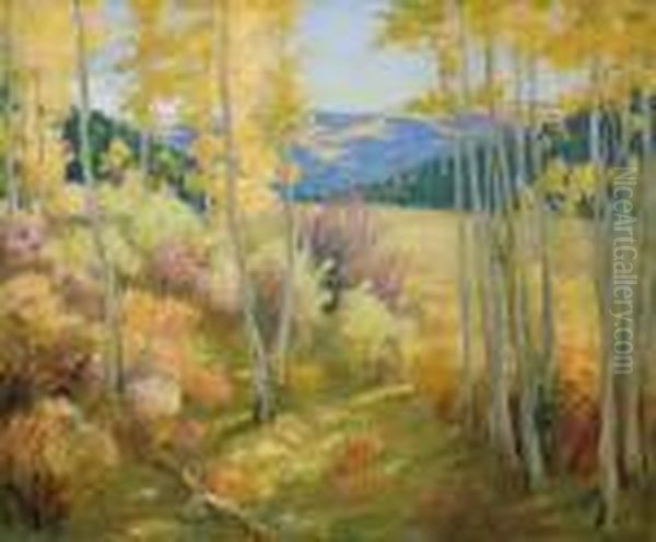 Taos Forest Oil Painting by Joseph Henry Sharp