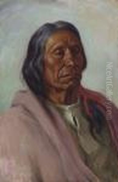 Red Cloud Oil Painting by Joseph Henry Sharp