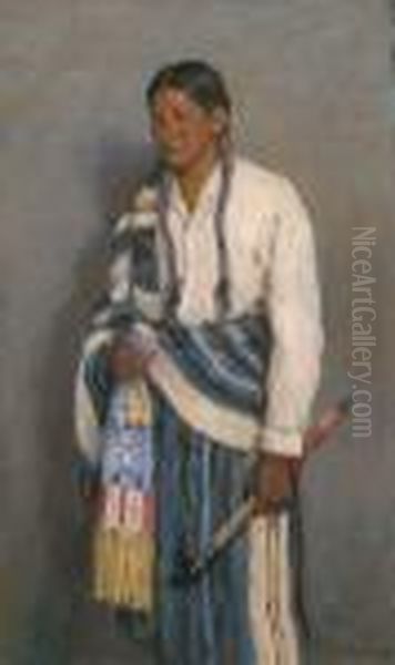 Jerry (elk Foot) Oil Painting by Joseph Henry Sharp