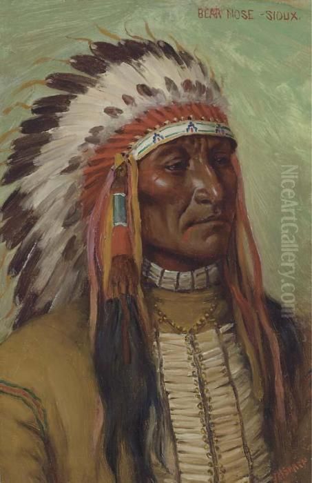 Bear Nose--sioux Oil Painting by Joseph Henry Sharp