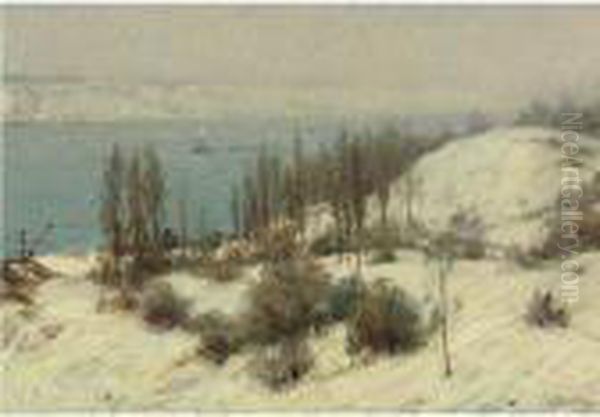 The Hudson In Winter Oil Painting by Joseph Henry Sharp