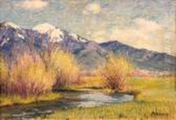 Taos Mountain, Springtime Oil Painting by Joseph Henry Sharp