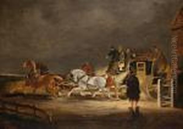 The Oxford-worcester Coach Oil Painting by William Joseph Shayer