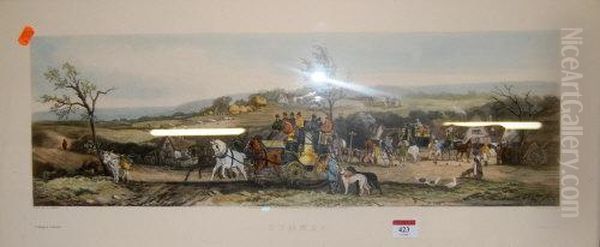 Shayer, A Set Offour Steel 
Engravings And Coaching And Hunting Scenes Depicting Thefour Seasons Oil Painting by William Joseph Shayer