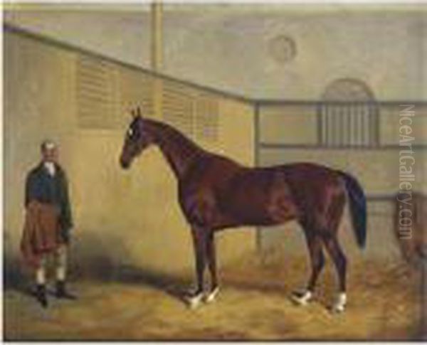 Midshipman
 And His Groom In A Stable Oil Painting by William Joseph Shayer