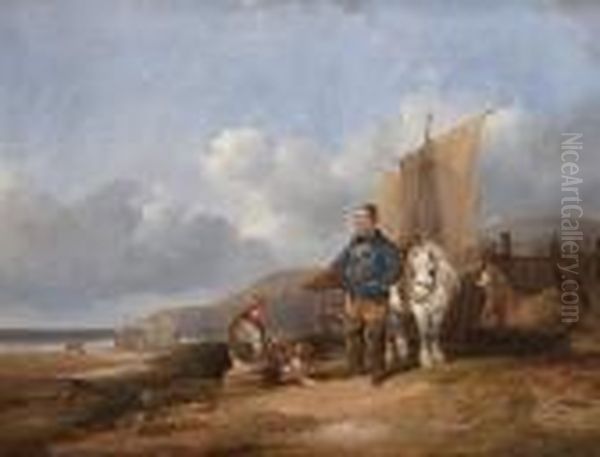 Waiting For The Catch Oil Painting by Snr William Shayer