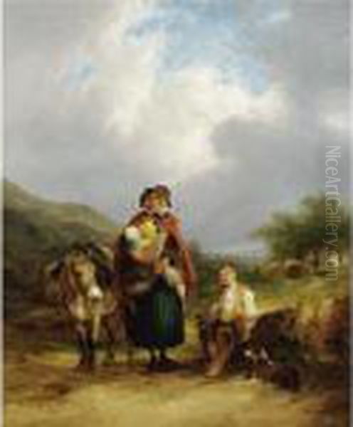 A Rest For The Travellers Oil Painting by Snr William Shayer
