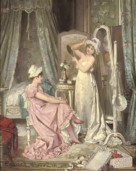 The boudoir Oil Painting by Karl Schweninger