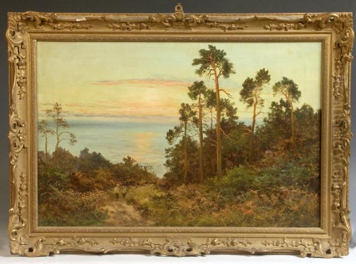 Two Figuresin A Coastal Setting Oil Painting by Daniel Sherrin