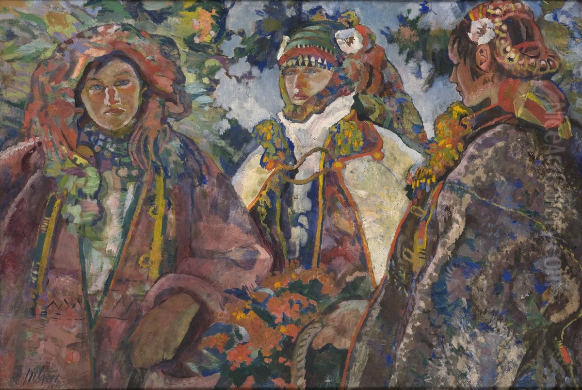 Wesele Huculskie Oil Painting by Kazimierz Sichulski