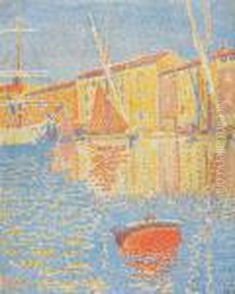 La Bouee - Saint-tropez, Le Port Oil Painting by Paul Signac