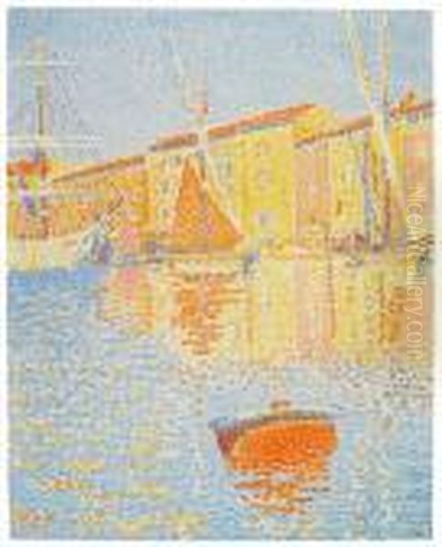La Bouee (saint-tropez: Le Port) Oil Painting by Paul Signac