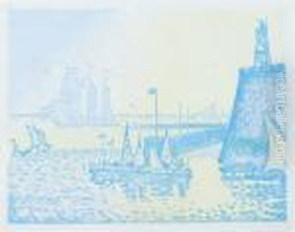 Soir - Jetee De Flessingue (kw.20iiib) Oil Painting by Paul Signac