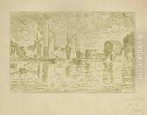 Voiles A Sec A Saint-tropez (kornfeld And Wick 21) Oil Painting by Paul Signac