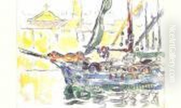 Navire Dans Un Port Du Midi Oil Painting by Paul Signac