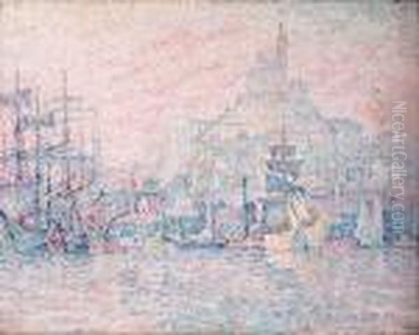 Marseille. La Bonne Mre. Brume Du Matin. Oil Painting by Paul Signac