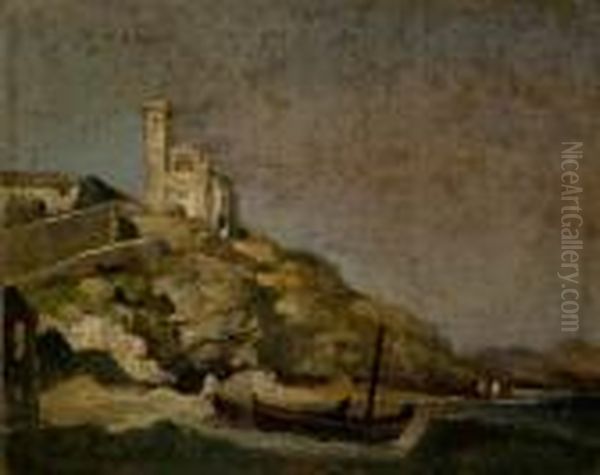 La Torre Di San Lorenzo A Genova Oil Painting by Telemaco Signorini
