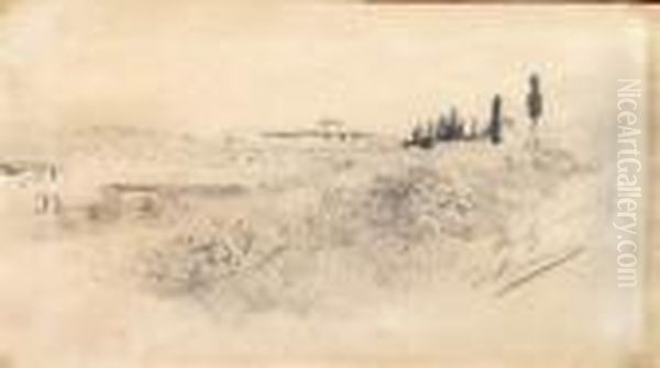 Paesaggio Toscano Oil Painting by Telemaco Signorini