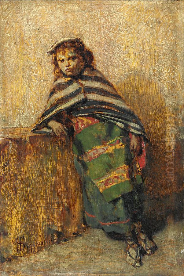 Contadinella Oil Painting by Telemaco Signorini