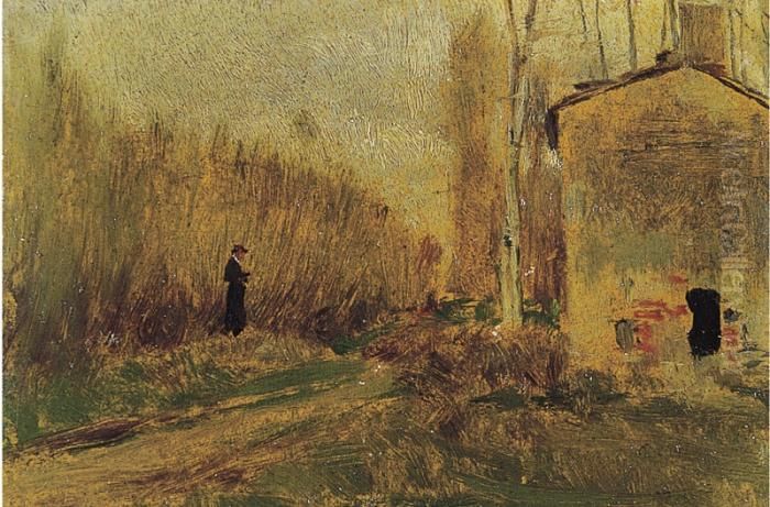 Studio Dal Vero Oil Painting by Telemaco Signorini