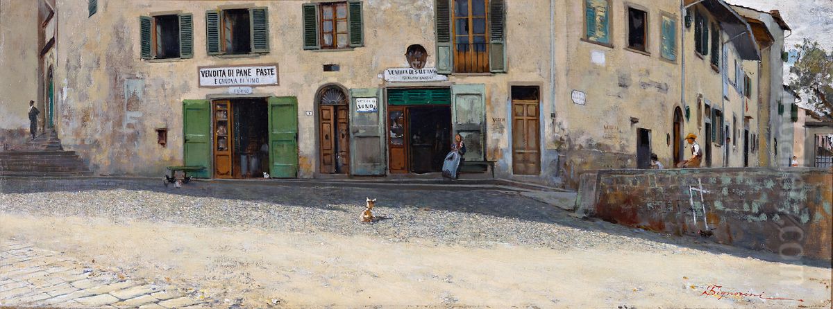 Settignano Oil Painting by Telemaco Signorini