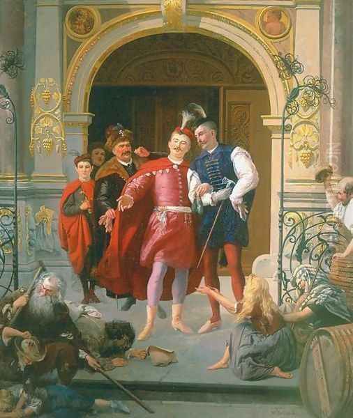 Polish Nobility in Gdansk Oil Painting by Wilhelm August Stryowski (Stryjowski)