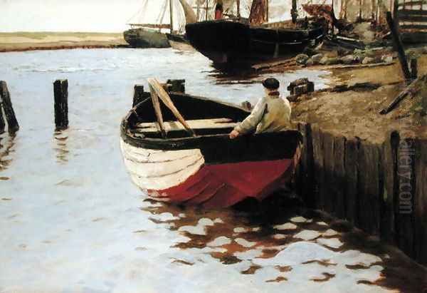 Ferry Boy, Gorleston Oil Painting by Miller