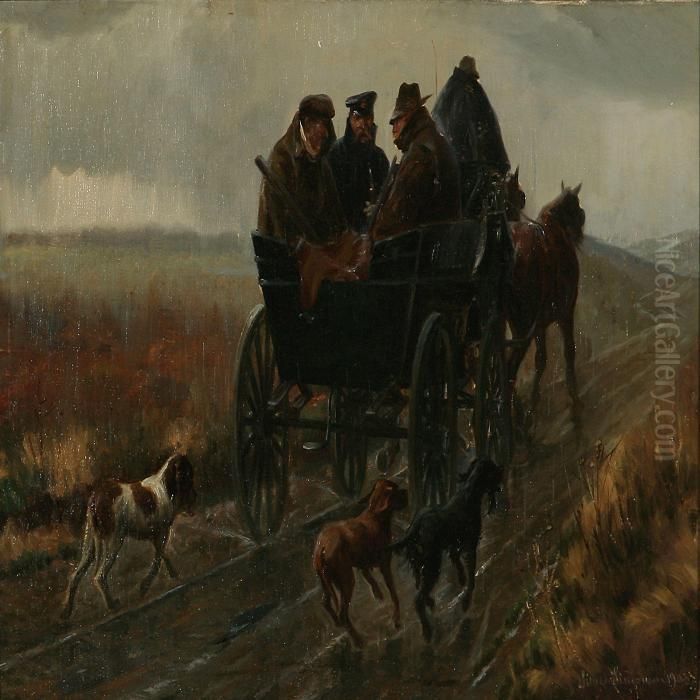 Wet Dogs Oil Painting by Simon Simonson