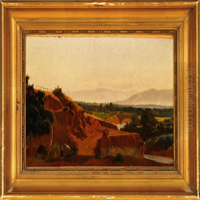 Landscape From Venice At The Venetian Alps Oil Painting by Simon Simonson