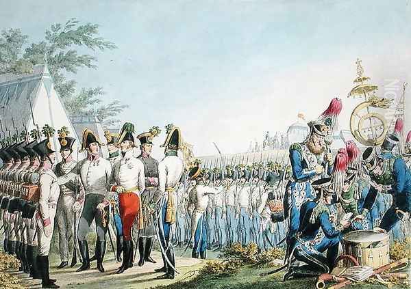 The new Imperial Royal Austrian Light Infantry after the Napoleonic Wars, c.1820 Oil Painting by Stubenrauch, Phillip von