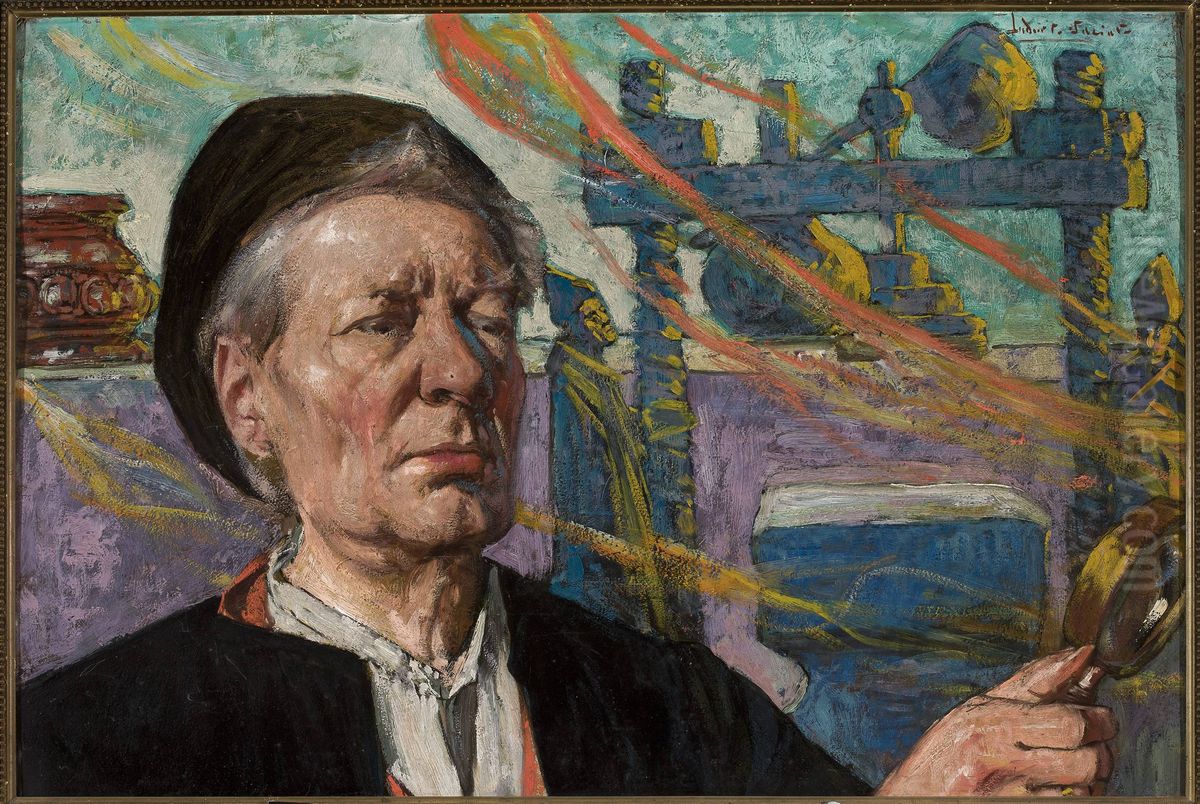 Self-Portrait Oil Painting by Ludwik Stasiak