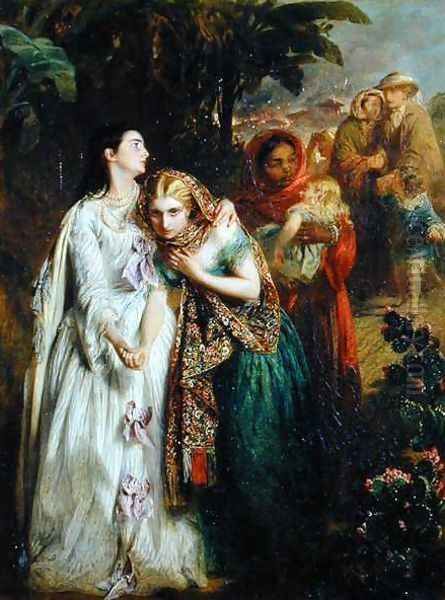 The Flight from Lucknow, 1858 Oil Painting by Abraham Solomon